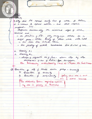 Handwritten notes about The Communist, the party newspaper