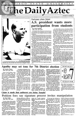 The Daily Aztec: Tuesday 09/19/1989