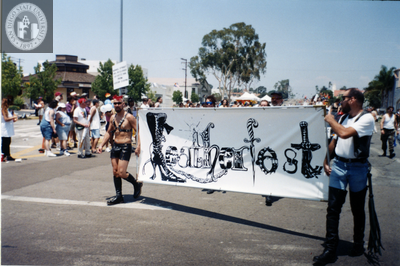 Leatherfest banner in Pride parade, 1996