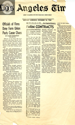 Officials of firms deny farm union pacts cause chaos, 1968