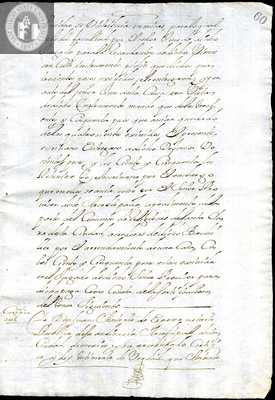 Urrutia de Vergara Papers, page 60, folder 15, volume 2, 1705