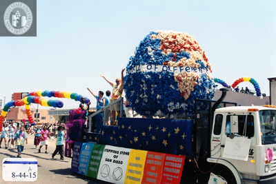 "Stepping Stone of San Diego" float in Pride parade, 1998
