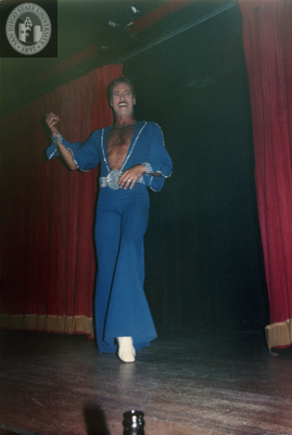 Clint Johnson in Show Biz Supper Club's final show, 1982