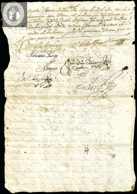 Urrutia de Vergara Papers, back of page 36, folder 13, volume 2, 1707