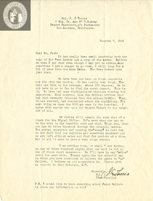 Letter from Joseph C. Torres, 1942