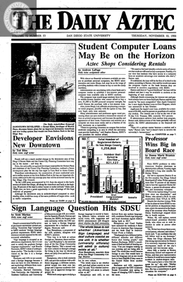 The Daily Aztec: Thursday 11/10/1988