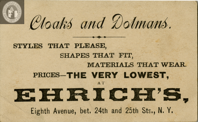 Ehrich's Cloaks and Dolmans