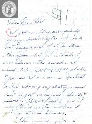 Letter from Walter R. Borg, 1943
