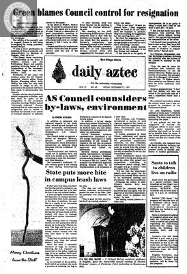 San Diego State Daily Aztec: Friday 12/17/1971