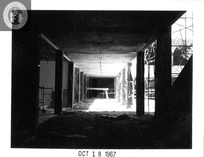 Lower promenade, Aztec Center construction site, 1967