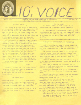 Clio's Voice: 04/29/1970