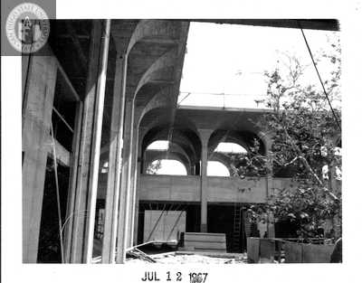 North side of court, Aztec Center construction, 1967