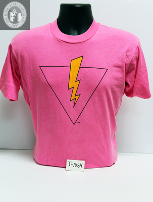 Lightning bolt in triangle, "Pride=Power" T-shirt front, 1992
