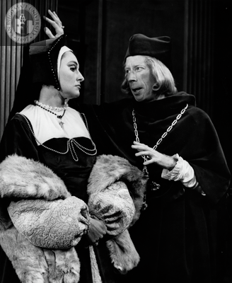 Jacqueline Brooks and Michael O'Sullivan in King Henry VIII, 1965