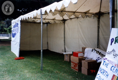The Center booth pre-assembly at Pride festival, 1998