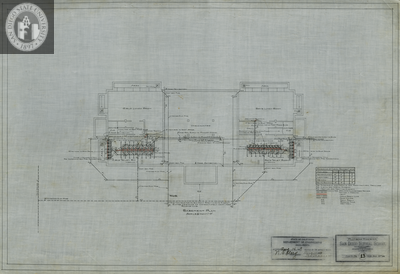 Basement Plan, Plumbing Diagram, San Diego Normal School, 1909