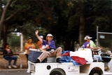 Volunteers driving supplies at Pride festival, 1998
