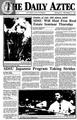 The Daily Aztec: Wednesday 09/14/1988
