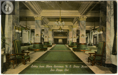 Lobby of U. S. Grant Hotel, San Diego