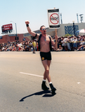 "No on Knight" sign in Pride parade, 1999