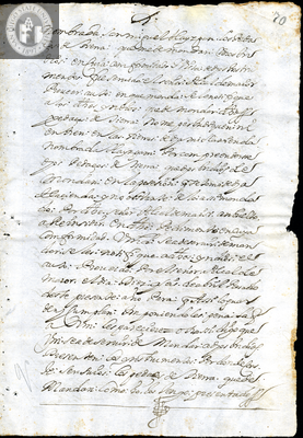 Urrutia de Vergara Papers, page 70, folder 16, volume 2, 1693
