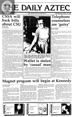 The Daily Aztec: Wednesday 05/15/1985