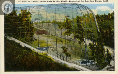 Postcard showing Scripps Aviary, San Diego Zoo