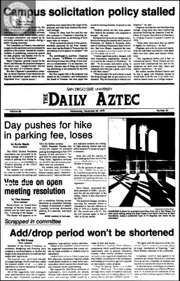The Daily Aztec: Wednesday 11/29/1978