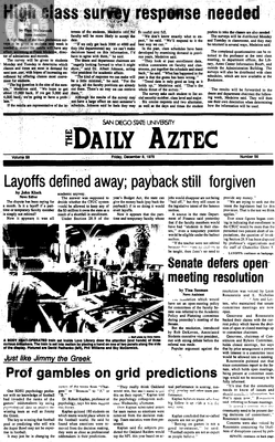 The Daily Aztec: Friday 12/08/1978
