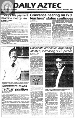 Daily Aztec: Tuesday 03/15/1983