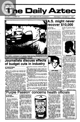 The Daily Aztec: Wednesday 10/21/1987