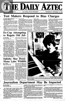 The Daily Aztec: Wednesday 11/23/1988
