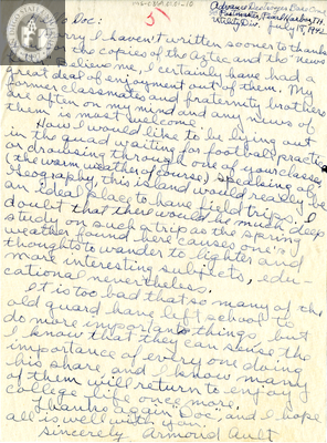 Letter from Armond A. Ault, 1942