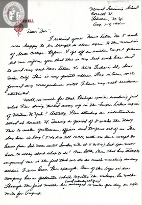Letter from Joseph Avoyer, 1942
