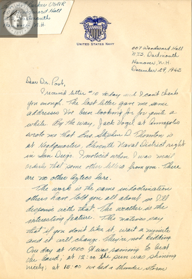 Letter from Edwin F. Barker, Jr., 1942 