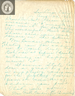 Letter from Leila Maude Bauder, 1942