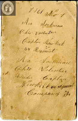 Asa Sackman Diary Number 1, 1861