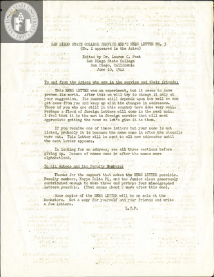 The Aztec News Letter, Number 3, June 10, 1942