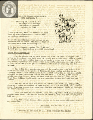 The Aztec News Letter, Number 8, October 20, 1942