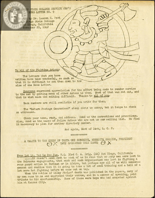 The Aztec News Letter, Number 9, November 20, 1942