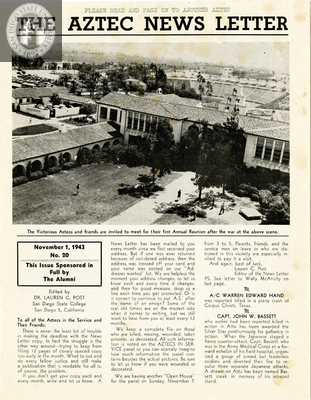 The Aztec News Letter, Number 20, November 1, 1943