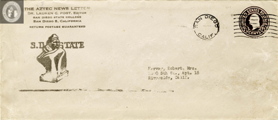 Envelope of the Aztec News Letter