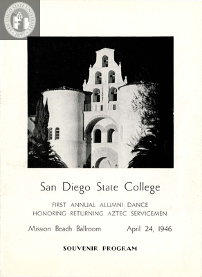 Souvenir program from the San Diego State College first annual alumni dance, 1946
