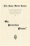 The Aztec News Letter "No Priorities Please" playbill