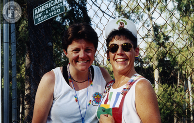 Festival goers by fence at San Diego Pride, 1995