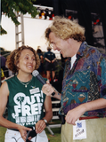 Los Angeles reporter with Brenda Schumacher at San Diego Pride, 1995