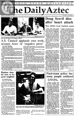 The Daily Aztec: Monday 12/11/1989