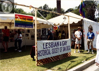 Lesbian and Gay Historical Society of San Diego banner at Pride