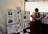 Display in LGHSSD booth at Pride festival, 1993