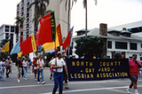 "North County Gay and Lesbian Association" banner in Pride parade